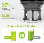 Juicer Machines, 5.4" Extra Large Feed Chute Cold Press Juicer, Juice Maker Extractor Machine with Touch Screen, Slow Masticating Juicer for Whole Vegetables & Fruits, High Juice Yield, Easy to Clean