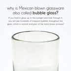 Clear 10 oz Tumblers (set of 6), Hand Blown Mexican Glassware, Recycled Glass Drinking Glasses, Lead-Free, Cocktail Margarita Glasses, Wine Glasses, Shot Glasses, Whiskey Glasses (Tumbler)