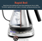 COSORI Gooseneck Electric Kettle with 5 Variable Presets, Pour Over & Coffee maker, 100% Stainless Steel Inner Lid & Bottom, 1200 Watt Quick Heating, 0.8L, Silver
