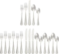 Amazon Basics Silverware Set, Stainless Steel Flatware, Dishwasher Safe, Service for 4, 20-Piece Forks and Spoons, Crown Edge, Everyday Use