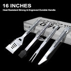 Dad Gifts, Christmas Dad Gifts from Daughter Son Heavy Duty Grilling Accessories Kit for Backyard BBQ, Birthday Present for Him Thick Stainless Steel Grill Utensils with Non-Slip Handle Tool Grill