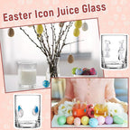 Skylety 2 Pcs Easter Icon Juice Glasses Bunny Drinking Cups Gifts Easter Rabbit Egg Pattern Coffee Mugs 13.5 oz Old Fashioned Whiskey Cocktail Stemless Wine Glasses for Christmas Party Decor