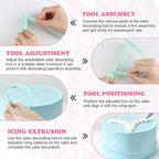 4pcs Cake Decorating Tools，Cake Arch Guide Tool & Essential Cake Tools – Includes Arch Ruler,Flip Ruler for Birthday/Wedding Cake Decor, Fits Various Cakes，for Home Bake