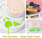 Yesland Cake Carrier with Collapsible Handle - White Cake Container and Holder with Lid - Portable Plastic Round Cake Cover for 10 inch Cake, Pies, Cookies, Nuts, Muffins, Cupcakes and Fruit