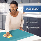 KitchenClouds Cushioned Anti Fatigue Rug 17.3"x28" Water Resistant Non Slip Standing Desk Mats Comfort Floor Mats for Kitchen, House Sink Office (Green)