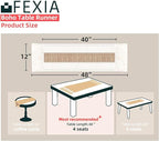 FEXIA Boho Table Runner 48 Inches Long with Tassels Christmas Thanksgiving Farmhouse Home Decor Rustic Cream & Brown Macrame Table Runner for Dining Bedroom Baby Bridal Shower Decor(12x48 Inches)