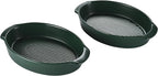 Bruntmor Oval Baking Dish Set for Oven, Durable & Versatile - Ceramic Serving Dishes - Oven Safe Au Gratin Baking Dishes Pans - Ideal for Any Occasions - Housewarming Gift - Set of 2 - Dark Green