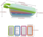 Tenta Kitchen Good Grips Complete Grater & Slicer Set 4 in 1 Onion Chopper, Vegetable Slicer, Fruit and Cheese Cutter Container With Storage Lid (Green)