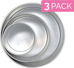 Aunt Shannon's Kitchen Tall Round Cake Pans - 4 Inch, 6 Inch, 8 Cake Pan Set for 3 Tiered Aluminum Pans Sets for Baking Wedding,Birthday Cakes,Leak Proof & Straight Side, Non-toxic & Dishwasher Safe