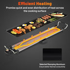 Costzon 35.5" Electric Griddle, 1400W Nonstick Extra Large Griddle, Long Table Top Grill w/5-Level Temp & Drip Tray, Indoor Outdoor Cooking Plates Teppanyaki Grill for Pancake, BBQ, Camping Gatherings