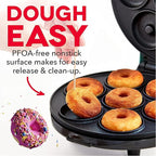Mini Donut Maker,Electric Mini Doughnut Maker Machine, Makes 7 Mini Donutss, Non-Stick Mini Donut Machine, Easy Clean Doughnuts Maker Kit red (Red)