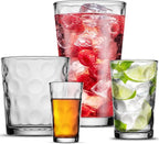 Melrose Glass Drinkware Set, 24 Pieces, Includes Cooler, DOF, Juice and Shot Glasses