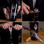 CORKAS Extravagant Professional Wine Key for Executive Waiter, Heavy Double Hinged Fulcrum Corkscrew Wine Opener with Premium Rosewood Handle and Foil Cutter, Great Birthday Gift for Sommelier, Waiter