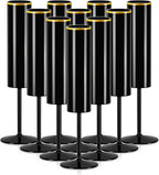 12 Pack Champagne Flute Acrylic 5.4 Oz Black Champagne Flutes Gold Rim Disposable Champagne Glasses Wedding Toasting Glasses Reusable Square Stemmed Wine Glasses for Wedding Christmas Halloween