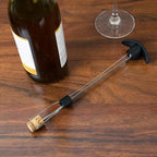 Stainless Steel 3-Pronged Wine Bottle Cork Retriever with Black Handle