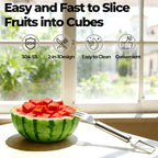 2-in-1 Stainless Steel Fruit Cutter, 2026 New Upgrade Dual Head Watermelon Fork Slicer Cutter Tool, Summer Watermelon Fruit Cutting Home Kitchen Gadgets (2PCS)