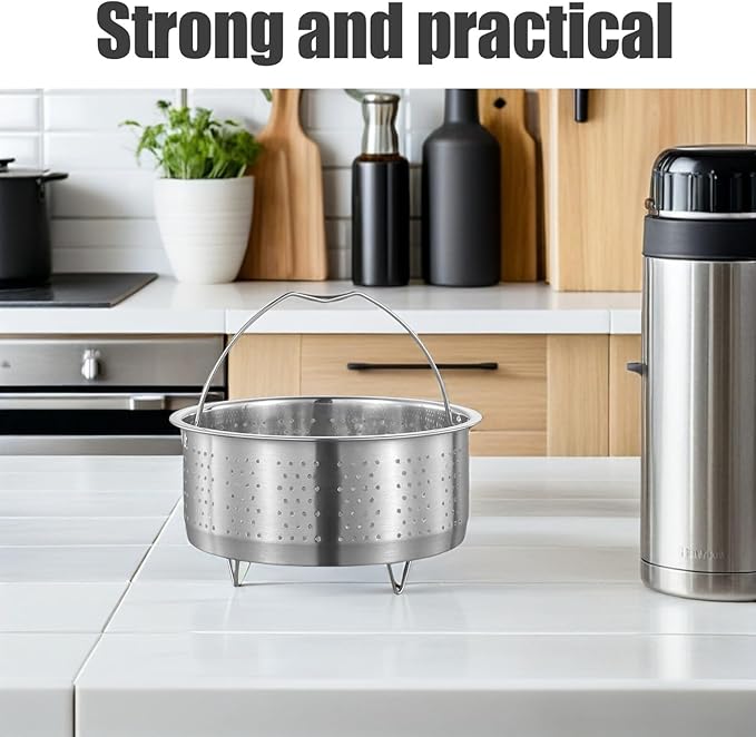 DOITOOL Stainless Steel Steamer Basket for Pot, 7.08inch/18cm Vegetable Steamer Basket Insert Steaming Rack with Handle, Vegetables Fruit Strainers and Colanders for Home Kitchen Cooking