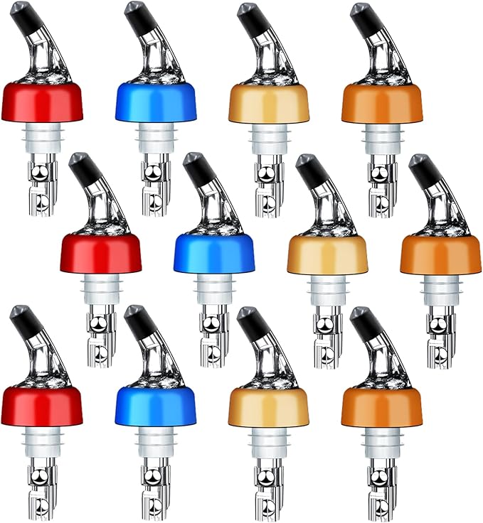 Automatic Measured Bottle Pourer - Quick Shot Spirit Measure Pourer Drinks Wine Cocktail Dispenser Home Bar Tools - 1oz/30ml (mix color 12 pack)