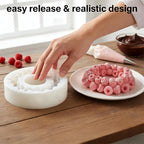 Raspberry Mold Silicone, 3D Berry Shaped Cake Pop Molds for Baking, Realistic Raspberry Rings Mousse Mold for Chocolate, Candy, Fondant, Soap Making, Non-Stick Easy Release Pastry Decorating Tool