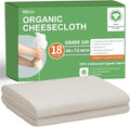 Organic Cheese Cloths, GOTS Certified, Grade 100, 18 Sq Feet,Reusable Cheese Cloth with Closed Edges Fabric Fine Mesh Cloth,Unbleached Cotton Muslin Cheesecloth for Straining, Juicing,Crafts - 2 Yards