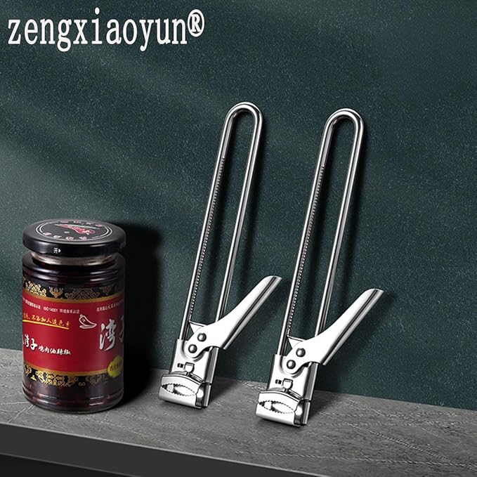 zengxiaoyun® Master Jar & Bottle Opener, Adjustable Multifunctional Stainless Steel Can Opener Jar Lid Gripper, Manual,Kitchen Accessories (2PCS)