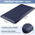 4/5 Inch Thick Kitchen Mats for Floor, StepRite Kitchen Rug for Standing Desk, Non-Slip, Thicker, Stain & Water Resistant, Comfort Anti Fatigue Floor Mat for Home, Kitchen, Office - Blue,32 * 20''