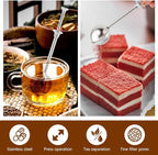 2pcs Tea Infuser with Spoon, Stainless Steel Fine Mesh Ball Filter with Handle and Spoon Loose Leaf Tea Infuser (Sliver)
