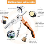 12 Pieces wine key wine opener Professional Waiter Corkscrews Stainless bottle opener Fold Serrated Foil Cutter Key for Family, Company Party,Bars,Restaurants(orange)