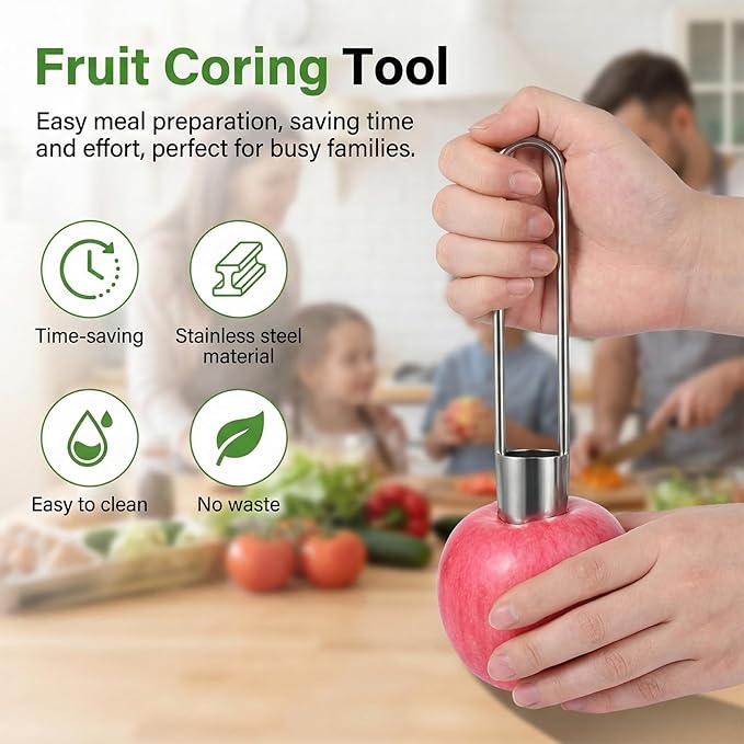 3 PCS Red Bell Pepper Seed Corer Fruit and Vegetable Corer Tool Stainless Steel Practical Kitchen Gadgets Universal Multifunctional Core Remover for Pepper Apple Pineapple Pear Easy Clean