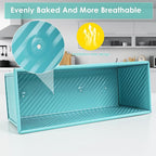 Blue Pullman Loaf Pan with Lid, 2.2LB Bread Loaf Pan, PFTE &PFOA Free Non-Stick Surface Ensure Safe and Healthy Baking, Unique and Reliable Bread Pan Add A Touch of Elegance to Your Kitchen