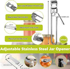 3-Pack Adjustable Stainless Steel Jar Opener - Multifunctional Jar Opener for Weak Hands, Seniors with Arthritis - Includes Keychain Opener - Opens Jars, Bottles, Containers Easily，Kitchen Accessories