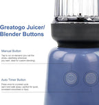 1000W 6-Blade Single-Serve Blender Exclusive Blender 28/14oz Tritan Blending Cup, Make milkshakes, salad dressings, sauces, crush ice, and blend frozen fruits