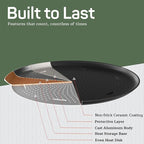 Emporio Kitchen Pizza Baking Pan - 15.75-Inch Round Perforated Carbon Steel Tray with Non-Stick Coating, Dishwasher Safe, Oven Safe (Up To 450° F), Airflow Design, PFOA, PFOS, PTFE Free, Gray