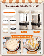 Complete Sourdough Starter Kit | Easy to Clean & Use for Beginners & Bakers | Natural Rattan Proofing Basket with Full Accessories | Sourdough Bread Baking Supplies for Bakers Women Wife