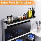 Foeacry 30 Inch Silicone Stove Oven Top Shelf Magnetic for Kitchen Gadgets, Soft Flexible Strong Magnetic Heat Resistant Spice Rack Kitchen Organizer