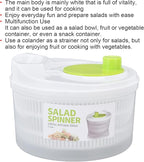 Salad Spinner, 3L Multipurpose Lettuce Spinner Vegetable Washer with Bowl Colander Basket and Easy Grip Handle for Veggie Fruit Drying, White