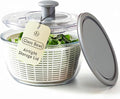 Le'raze Glass Salad Spinner with Airtight Lid - BPA-Free - Easy Pump Lettuce Spinner Washer | Fruit Washing Bowl with Strainer | Vegetable Cleaner | Large Capacity Borosilicate Glass, 6.22 Quart