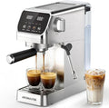 Aromaster Espresso Machine 20 Bar with Milk Frother, Easy to Use Compact Espresso Maker with Touchscreen, Fast Heat 1400W for Latte & Cappuccino, Stainless Steel Coffee Machine for Home & Office