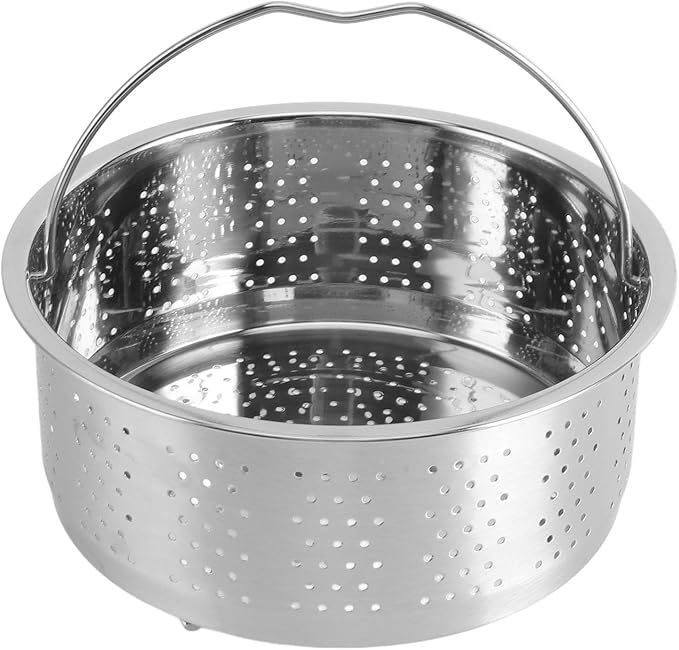 Steamer Basket for, Non Stick Vegetable Steamer Basket with Handle, Stainless Steel Steamer Basket Insert for Pots, Sugar Removal Rice Cooker Insert (16.5cm)