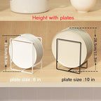 2 Pack Large Plate Holders Organizers Upright Cabinet Dish Drying Racks Metal Plate Dish Organizers Racks Stands for Countertop and Cupboard 7.87in. x 6.29in. x 4.52in. Black