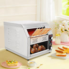 Commercial Conveyor Toaster 1900W, 300 Slices/Hour Heavy-duty Stainless Steel Countertop Bread Oven with 7-Speed Control & Temp Adjust