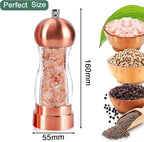 Salt and Pepper Grinder Set Classical Hand Shake Pepper Mill Set Gorgeous Salt Grinder Set Rosy, Ceramic Blades With Adjustable Coarseness, Enjoy Best Fresh Ground Pepper Sea Salts Various spices