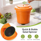 Commercial Salad Spinner, 6.6 Gal / 26.42 Qt Salad Spinner with 4.92 ft Drain Tube & Anti-Slip Feet, Large Manual Lettuce Spinner for Catering, Home, Farm