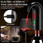 Wine Opener Christmas Day Gift Set with Electric Wine Bottle Opener, Wine Decanter&Wine Aerator and Pourer, wine stopper, Foil Cutter and EVA Storage Bag, Rechargeable and Automatic(Black)
