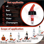 LINALL Automatic Measured Bottle Pourer - Pack of 12, 1 oz (30 mL) Quick Shot Spirit Measure Pourer Drinks Wine Cocktail Dispenser Home Bar Tools (Red 12pcs)