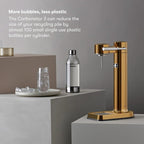 Aarke Carbonator lll, Sparkling & Carbonation Water Machine, Stainless Steel with PET BPA-Free Reusable Bottle Volume 1L/34 fl oz (Gold)