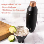SNOWFOX Premium Vacuum Insulated Stainless Steel Martini Glass, Set of 2, Martinis Stay Icy Cold, Stemless Cocktail Glasses, Elegant Home Entertaining, Bold Beautiful Barware Set, 8 oz,Shimmer Gold
