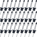 Chengu 72 Pcs Liquor Spout Stainless Steel Bottle Pourers Tapered Liquor Pourers with Rubber Dust Caps Tapered Spouts Set Bar Supplies Vinegar Bottle Dispenser Wine Spout for Alcohol Olive Oil