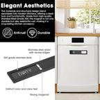 Dishwasher Magnet Clean Dirty Sign, HYF DESIGN Grade 304 Stainless Steel, Non-Scratch/Easy to Read & Slide/Strong Clean Dirty Magnet for Dishwasher, Extra Adhesive Tapes Included(Black-04)