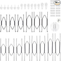 Bilillo 14 pcs Plate Hangers for The Wall, 4/6/8/10/12 Inch Invisible Plates Hangers, Stainless Steel Plate Wall Holders for Display Various Sizes with Hooks for Decorative Black